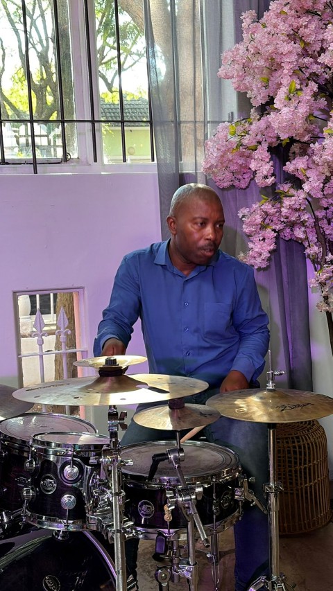 Sipho at his DW kit during the Jazz on Easter set
