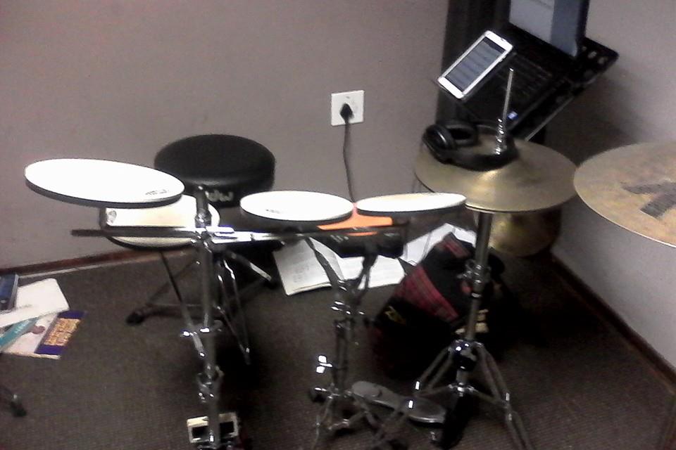 Practice pad kit with metronome and music stand